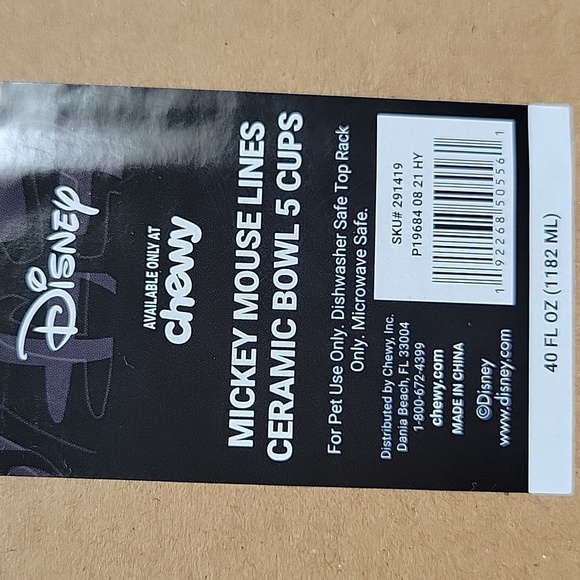 Disney Mickey Mouse  Bowls - Black and White Pets Set Of 2 - Picture 6 of 8